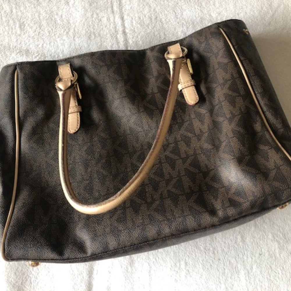 Signature Mk Michael Kors Large Tote Canvas Bag - image 5